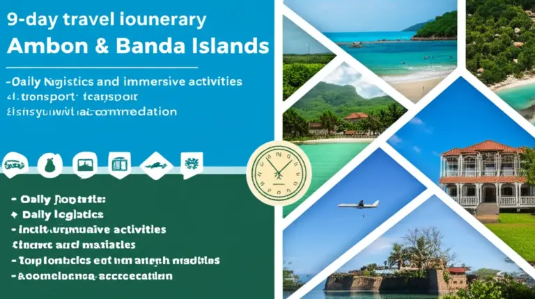 Day-by-day 9-day itinerary: practical logistics, suggested activities in Ambon and Banda Islands, transport, accommodations, and time allocation for immersive experiences
