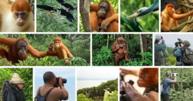 Wildlife highlights and ethical wildlife watching: orangutans, proboscis monkeys, birdwatching and conservation centers during Wildlife Week
