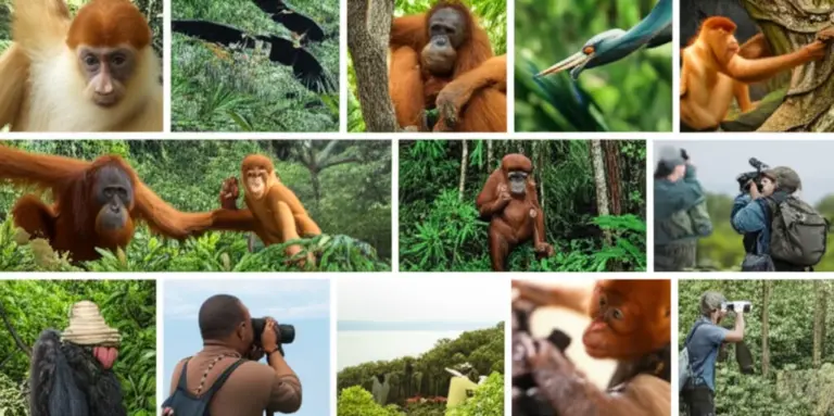 Wildlife highlights and ethical wildlife watching: orangutans, proboscis monkeys, birdwatching and conservation centers during Wildlife Week