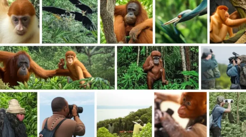 Wildlife highlights and ethical wildlife watching: orangutans, proboscis monkeys, birdwatching and conservation centers during Wildlife Week