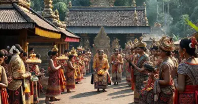 How do Balinese village ceremonies (odalan, tooth-filing, and purification rites) work step-by-step and who participates?