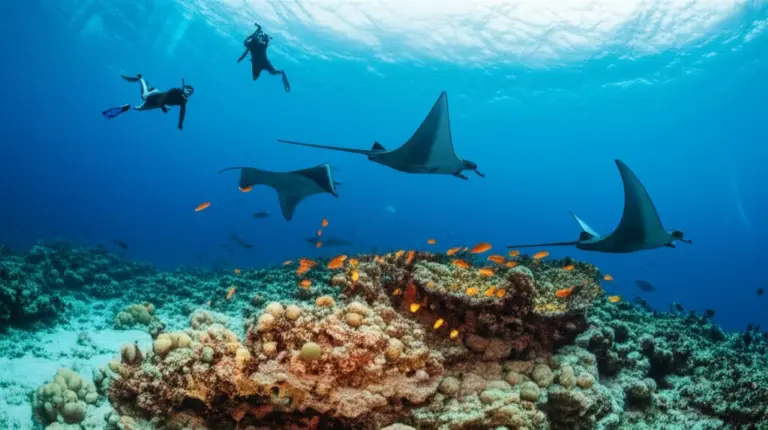 Marine life and activities around Komodo: snorkeling, diving spots, manta rays and coral reefs, and conservation-friendly operators