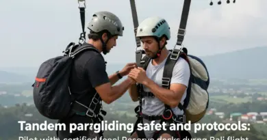 Safety protocols and equipment used in Timbis Bali tandem flights — harnesses, reserves, helmets, and pilot qualifications