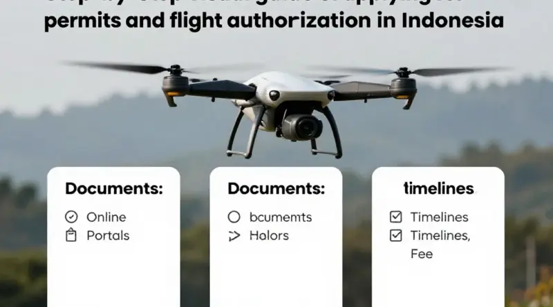 Step-by-step process to apply for drone permits and flight authorization in Indonesia (required documents, online portals, timelines, and fees)