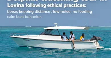 What ethical practices should visitors follow during dolphin tours in Lovina to minimize disturbance (distance, noise, no feeding, boat behavior)?