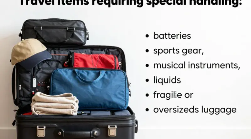 What items are restricted or require special handling? — Rules for batteries, sports equipment, musical instruments, liquids, and fragile or oversized items on Indonesian carriers