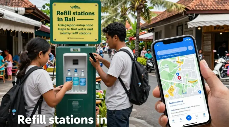 How refill stations in Bali work, best apps and maps to locate water and toiletry refills, and tips for safe refilling