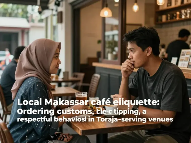 Local café etiquette in Makassar — ordering customs, social norms, tipping, and respectful behavior in Toraja-serving venues