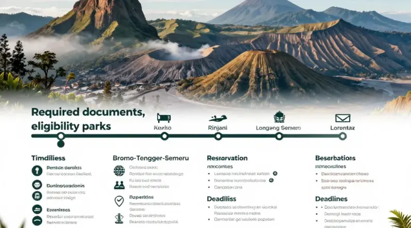 Required Documents, Eligibility, and Advance Booking Timelines for Popular Parks (Komodo, Gunung Rinjani, Bromo-Tengger-Semeru, Lorentz)
