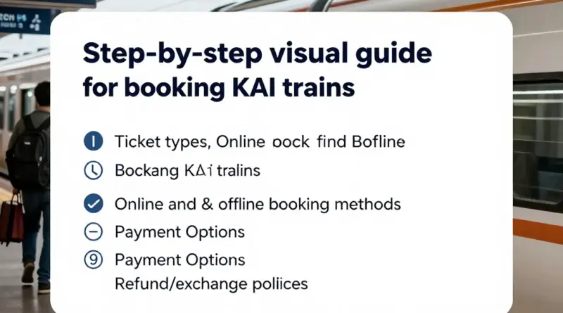 Step-by-Step Booking Guide for KAI Trains: ticket types, online and offline booking methods, payment options, and refund/exchange policies