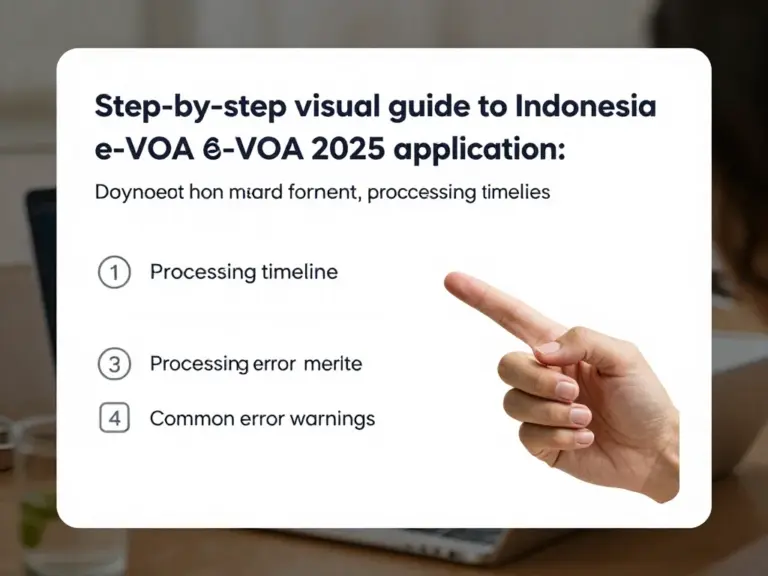 Step-by-step application process for Indonesia e-VOA 2025: online forms, payment, processing time and common errors to avoid