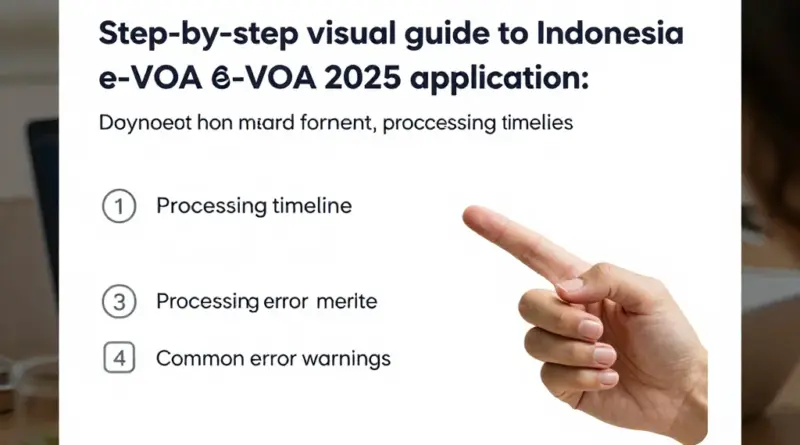 Step-by-step application process for Indonesia e-VOA 2025: online forms, payment, processing time and common errors to avoid