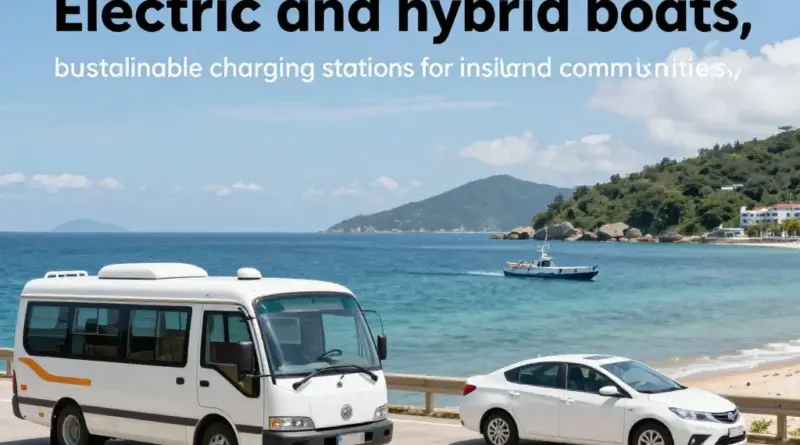 Vehicle and fuel choices for islands: electric/hybrid boats, low-emission bemos, and sustainable charging solutions for shared cars