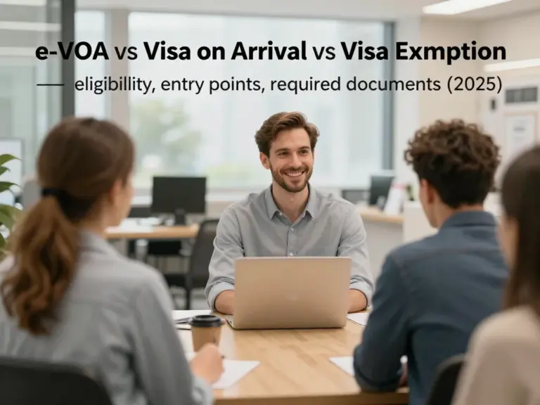 What is the e-VOA vs Visa on Arrival vs Visa Exemption: eligibility, entry points, and documents required for 2025
