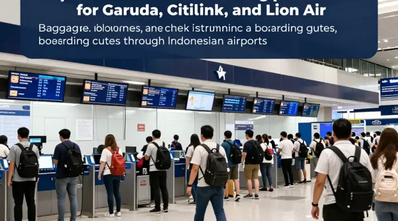 Airport procedures and check-in tips for Garuda, Citilink, and Lion Air: baggage allowances, check-in times, boarding procedures, and navigating Indonesian airports