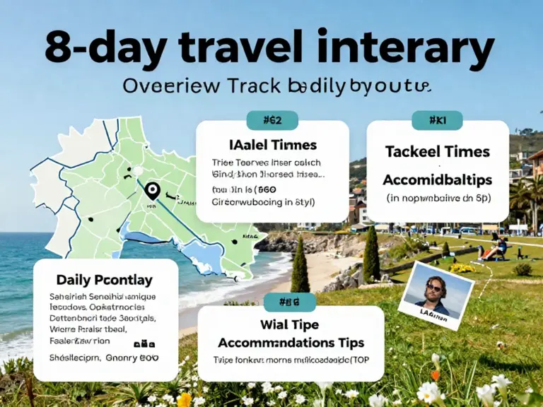Day-by-Day Itinerary Overview: Detailed 8-Day Route with Top Activities, Travel Times, and Accommodation Tips