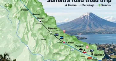 Day-by-day route and highlights: how to travel the North Sumatra loop in one week (transport options, time estimates, must-see stops between Medan, Berastagi, Parapat, and Samosir)